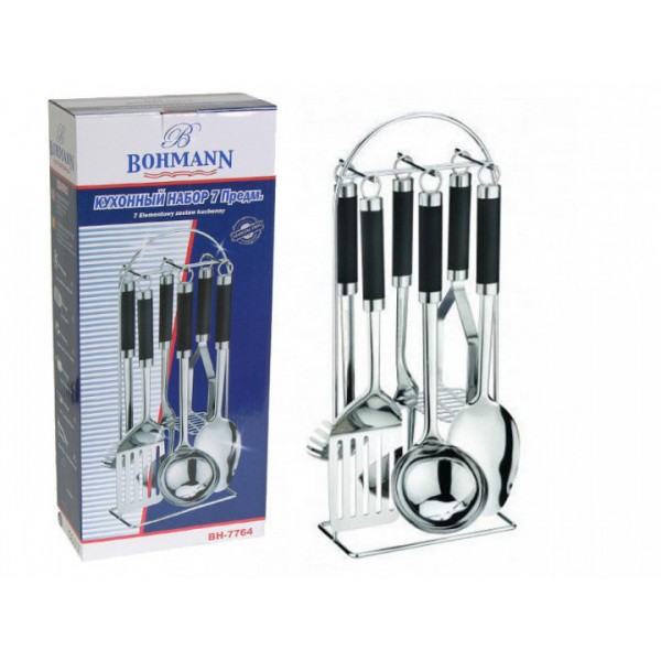 

Набор кухонных принадлежностей из нержавеющей стали на подставке 7 предметов Bohmann BH-7764