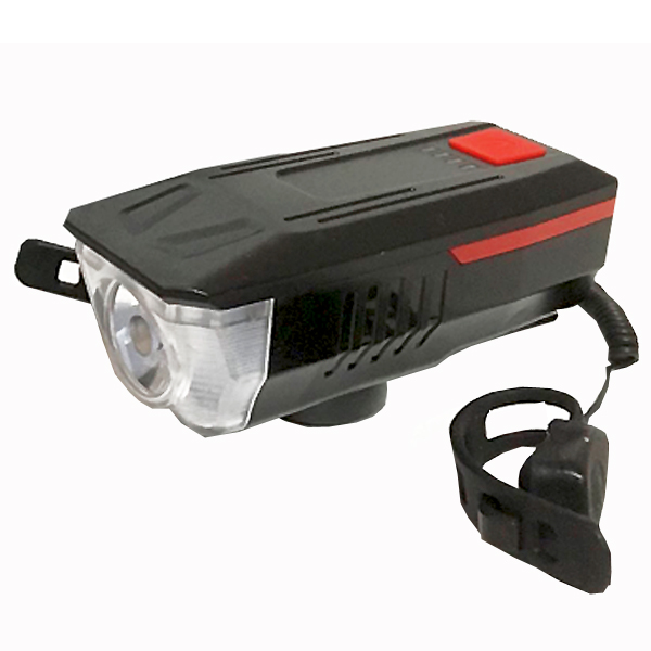 

Фонарь велосипедный Bicycle Handlebar Light аккумуляторный влагостойкий со звонком USB CREE T6 Чёрно-красный (LY-16)