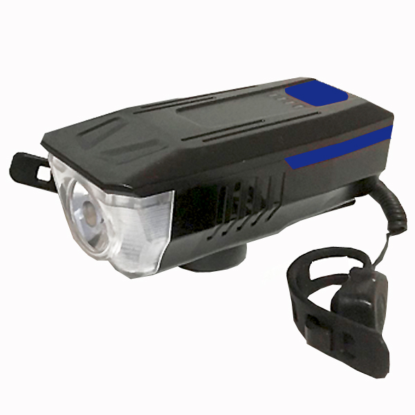 

Фонарь велосипедный Bicycle Handlebar Light аккумуляторный влагостойкий со звонком USB CREE T6 Чёрно-синий (LY-16)