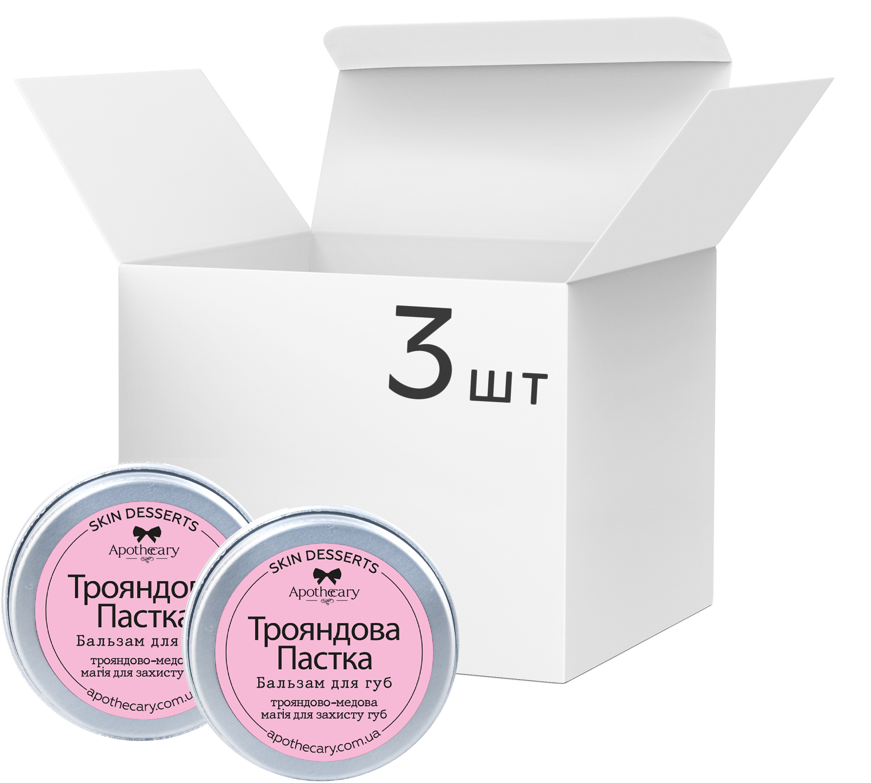 Акция на Упаковка Бальзамов для губ Apothecary Skin Desserts Розовая ловушка 13 г х 3 шт (4820000811125) от Rozetka UA