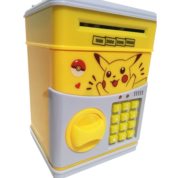 

Копилка UKC электронная сейф с кодовым замком для денег с рисунком Pokеmon Pikachu 19см Жёлтая (SK-4057)