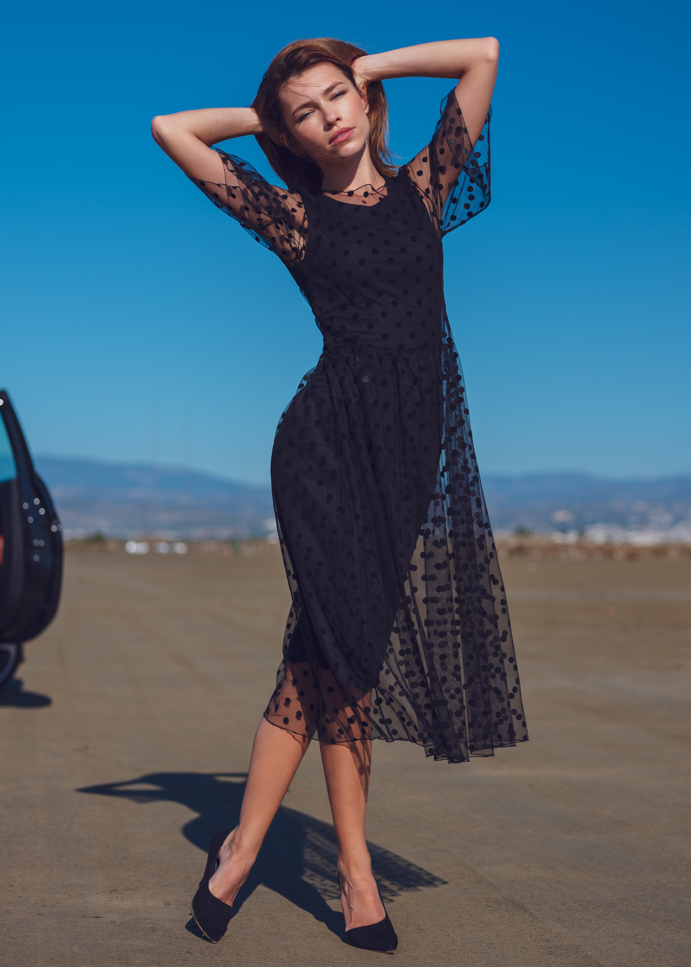 

Платье в горошек ENME 09055-304-537 XS Черный