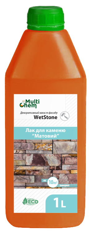 

Лак алкидный матовый WetStone Premium мокрый камень для любых поверхностей 1 л