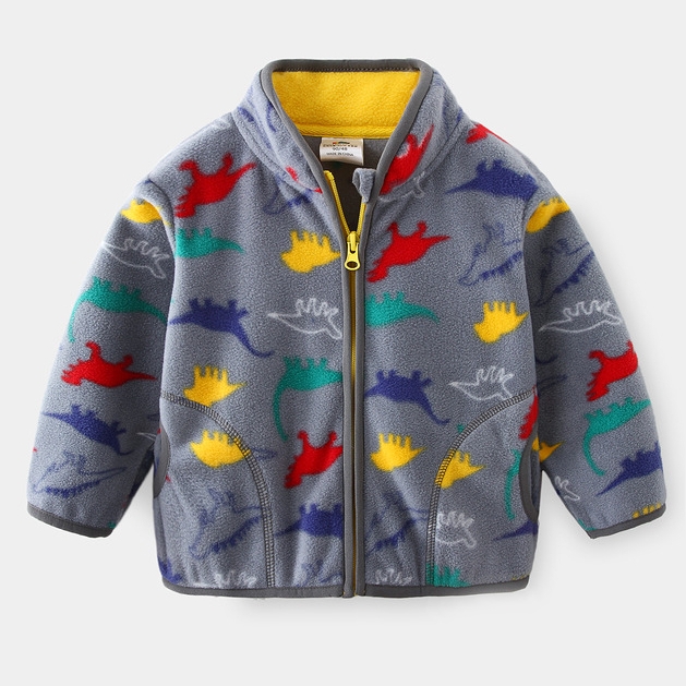 

Кофта для мальчика флисовая Little dinosaurs Berni Kids (120) Серый