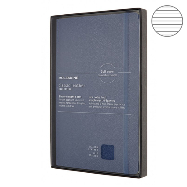 

Блокнот Moleskine Limited Edition Leather средний синий LCLH31SB41BOX