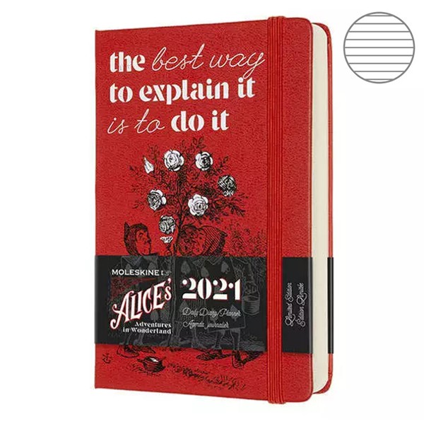 

Ежедневник Moleskine 2021 Alice маленький красный DAL12DC2Y21