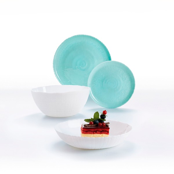 

Столовый сервиз Luminarc Ammonite Turquoise White 19 пр. P9909