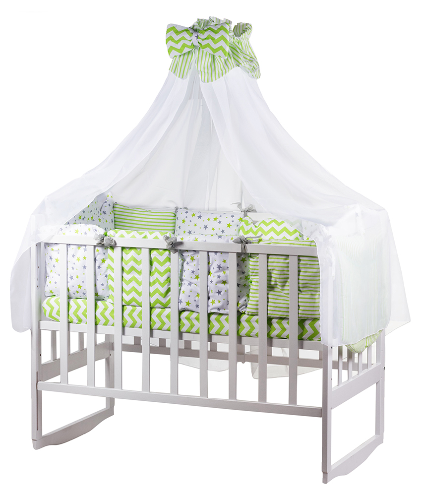 

Детская постель Babyroom Bortiki lux-08 stars салатовый