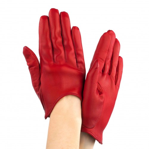 

Женские перчатки кожаные GlovesUA мод.377 красного цвета 8