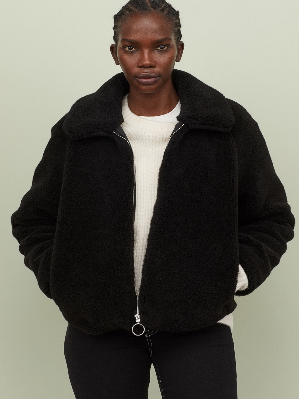 

Полушубок H&M 0693944-9 S Черный