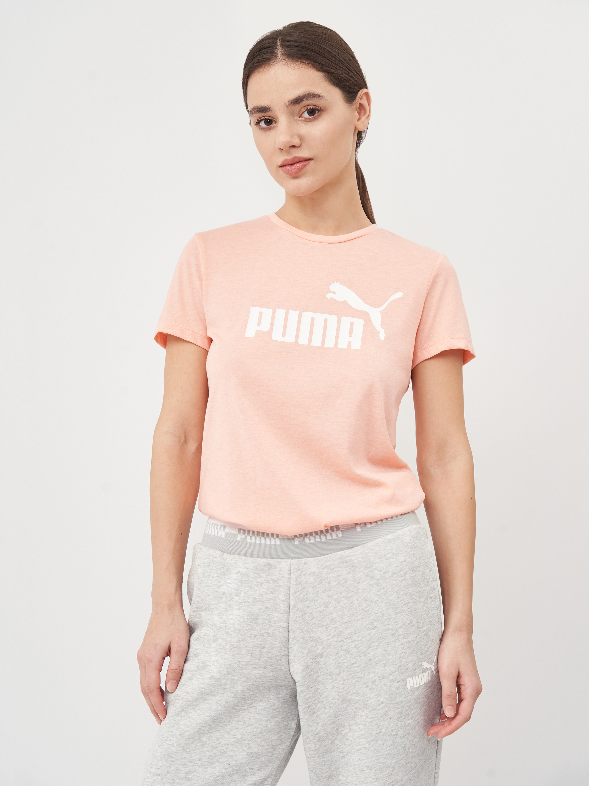 

Футболка Puma ESS Logo Heather Tee 58687626 L Apricot Blush Heather