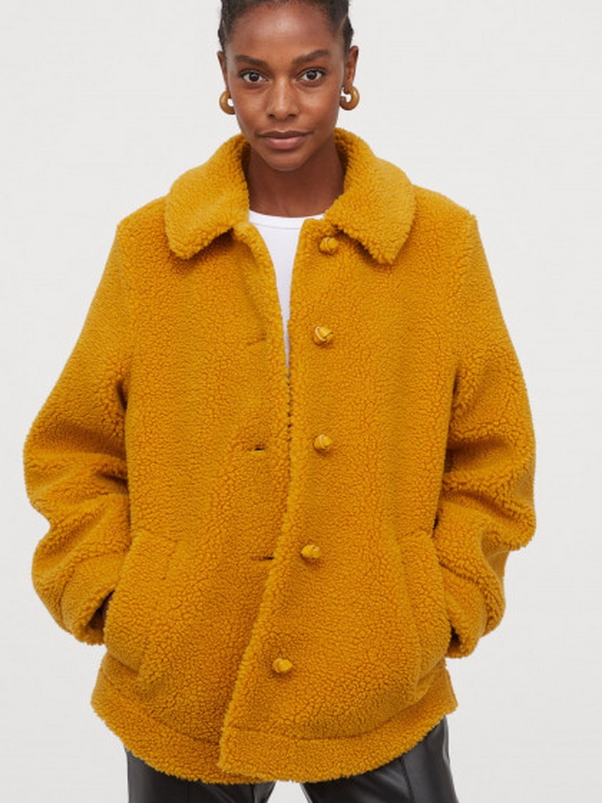 

Полушубок H&M 0818378-0 44 Горчичный