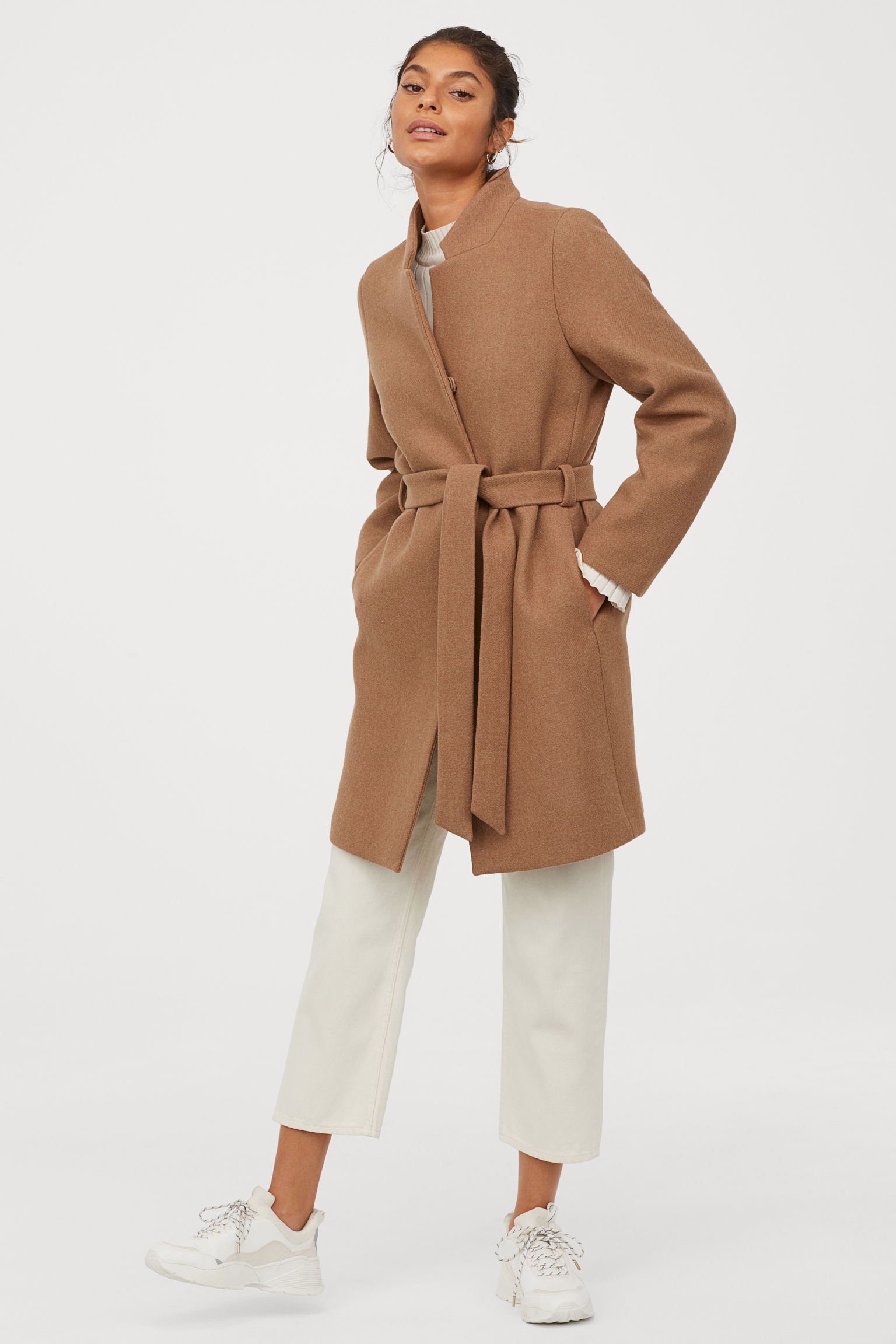 

Пальто H&M 0787147-0 44 Бежевое