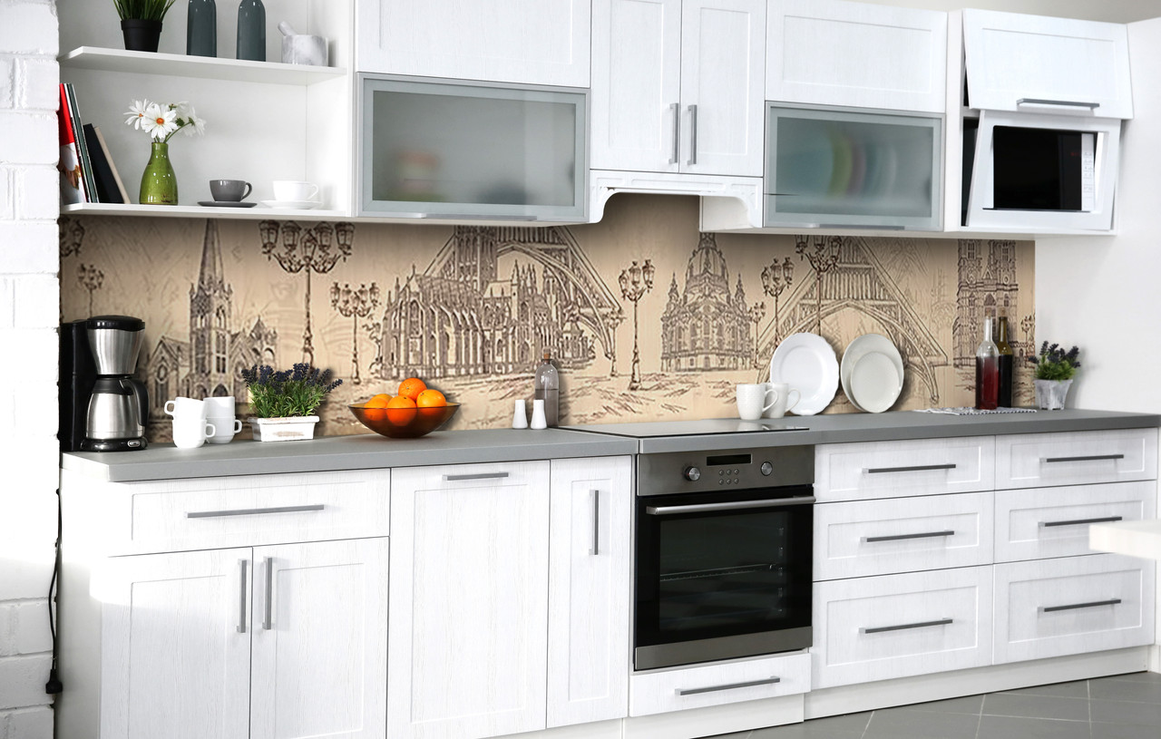 

Скинали на кухню Zatarga «Тайны готики» 600х2500 мм виниловая 3Д наклейка кухонный фартук самоклеящаяся