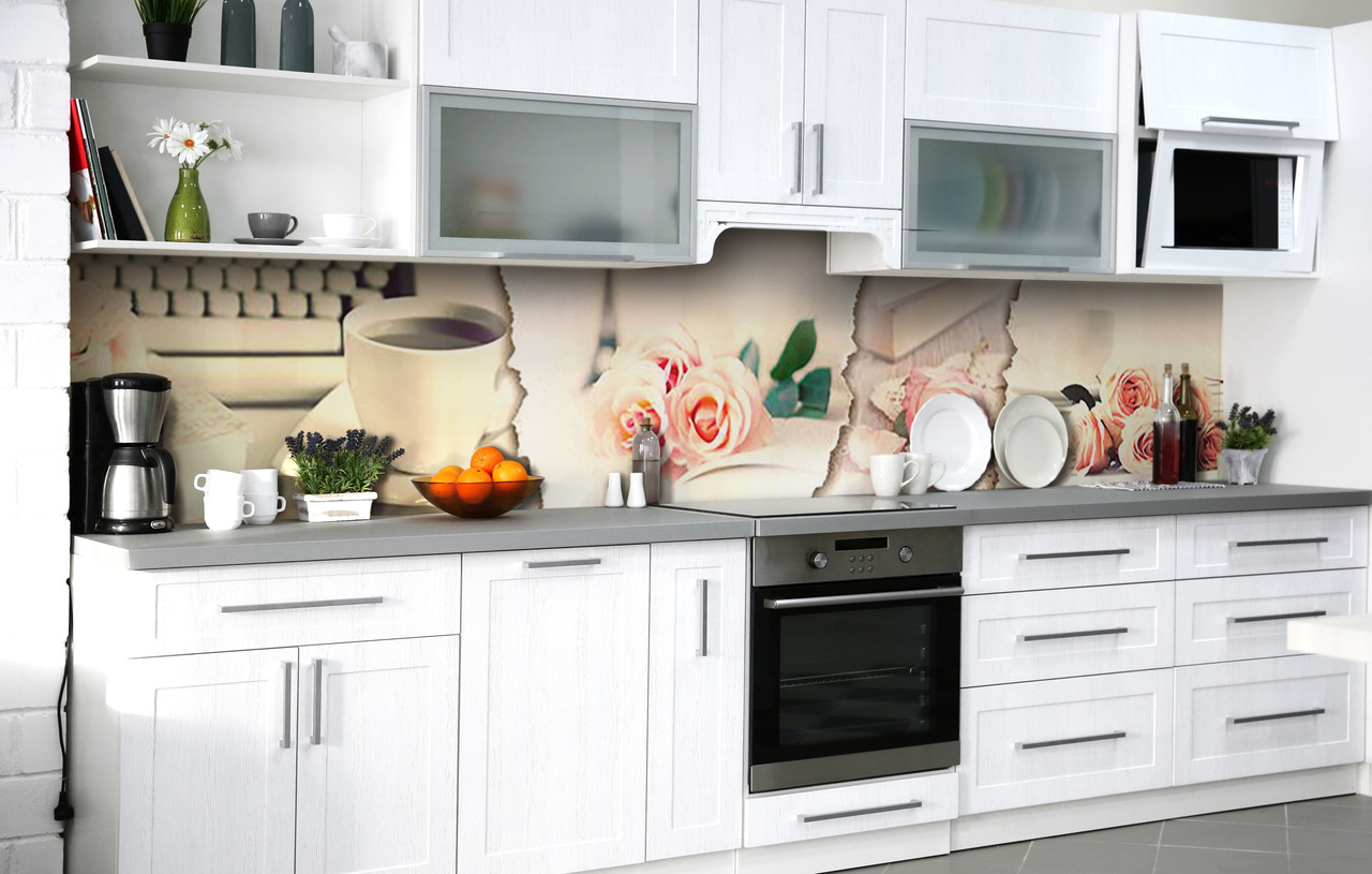 

Скинали на кухню Zatarga «Романтичный писатель» 600х3000 мм виниловая 3Д наклейка кухонный фартук