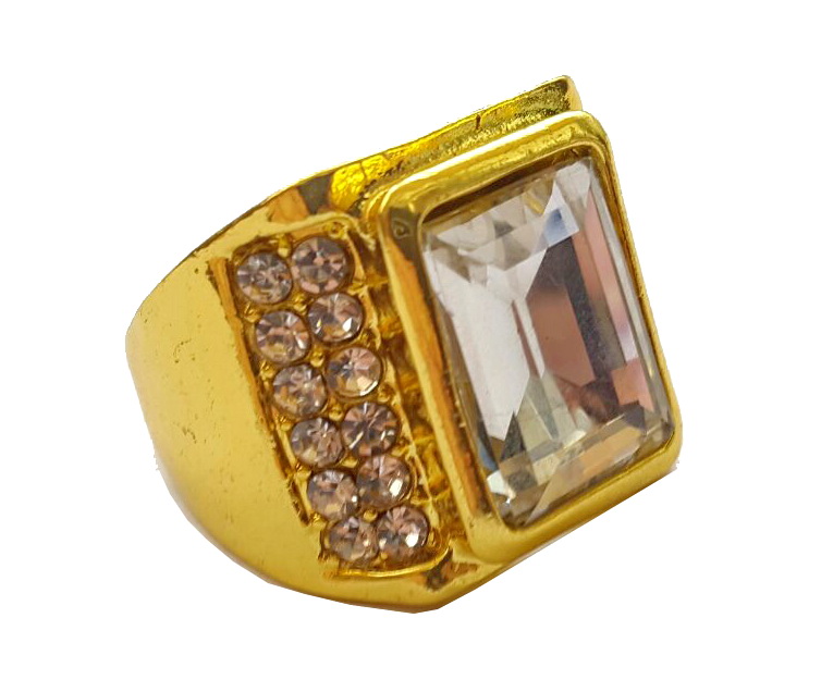 

Перстень золотистый с кристаллами кубического циркония и ювелирным стеклом "Дубаи" 21331-3 19мм