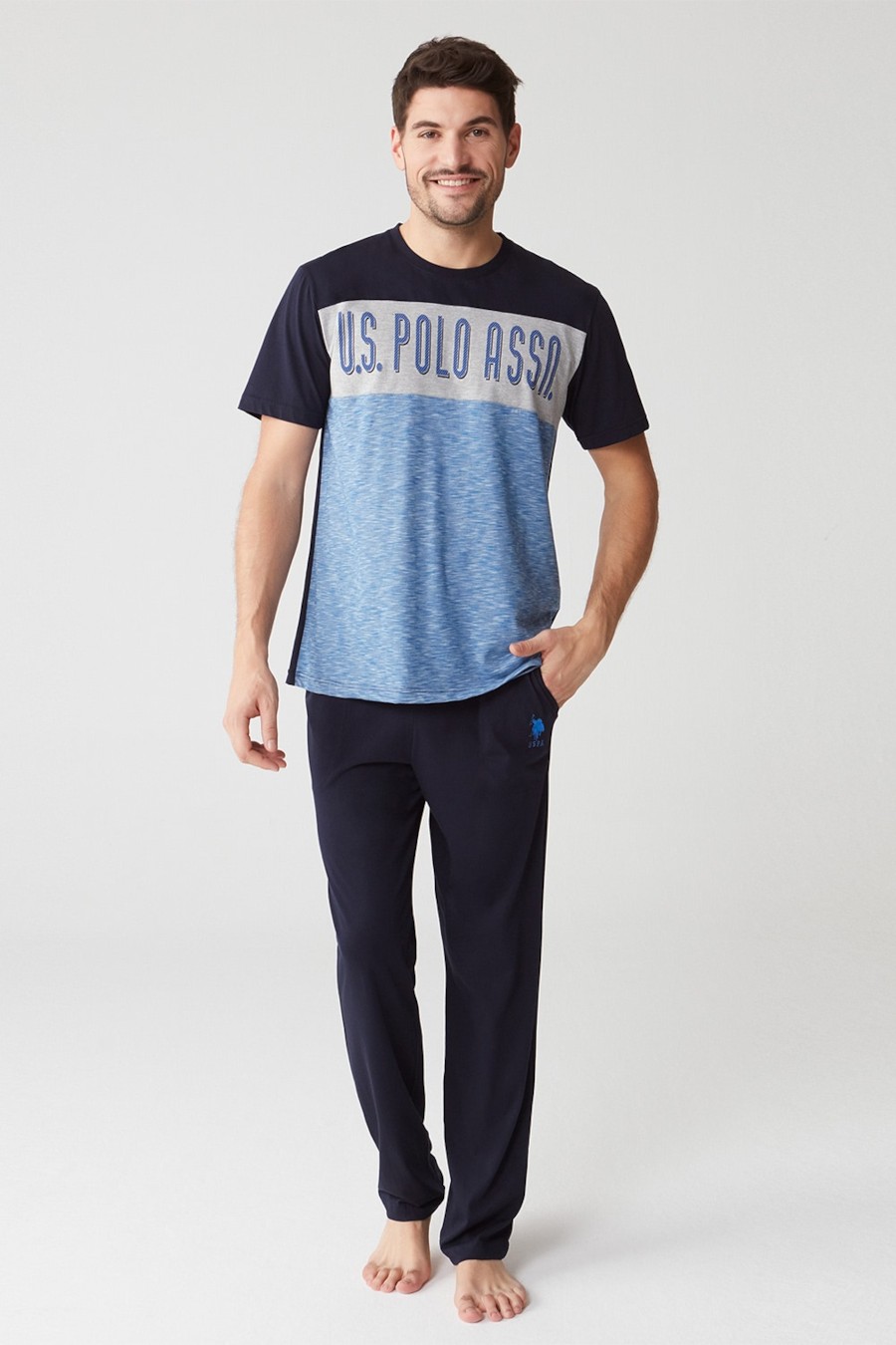 

Комплект: футболка и брюки U.S. Polo ASSN 54(2XL) Синий микс