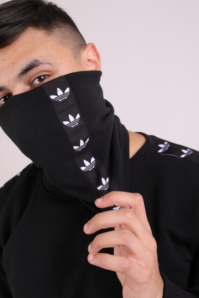 

Бафф утеплённый чёрный с лампасом чёрно-белым Adidas