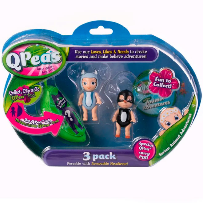 

Игровой набор Приключения животных 3 фигурки Sari Perri и сюрприз в стручке QPeas 103150