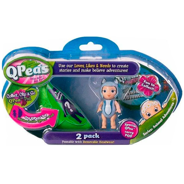 

Игровой набор Приключения животных 2 фигурки Sari и куколка-сюрприз в стручке QPeas 103160