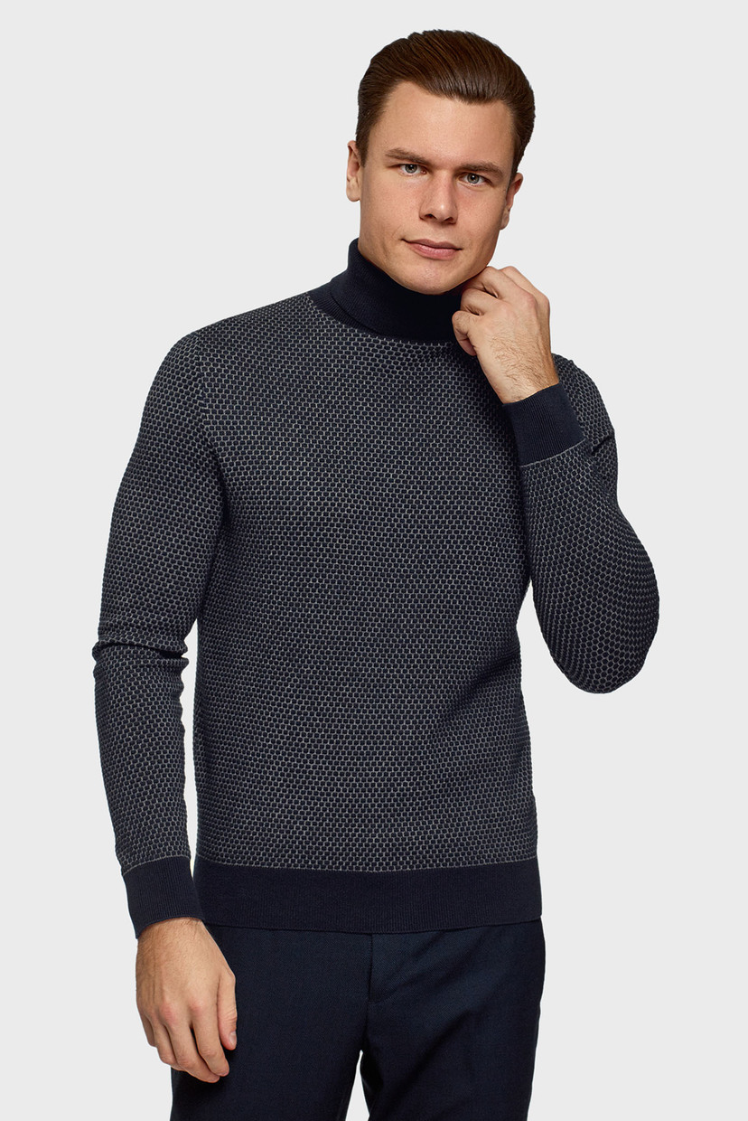 

Мужской синий гольф Oodji  4L312056M/25255N/7923J, Мужской синий гольф Oodji S 4L312056M/25255N/7923J
