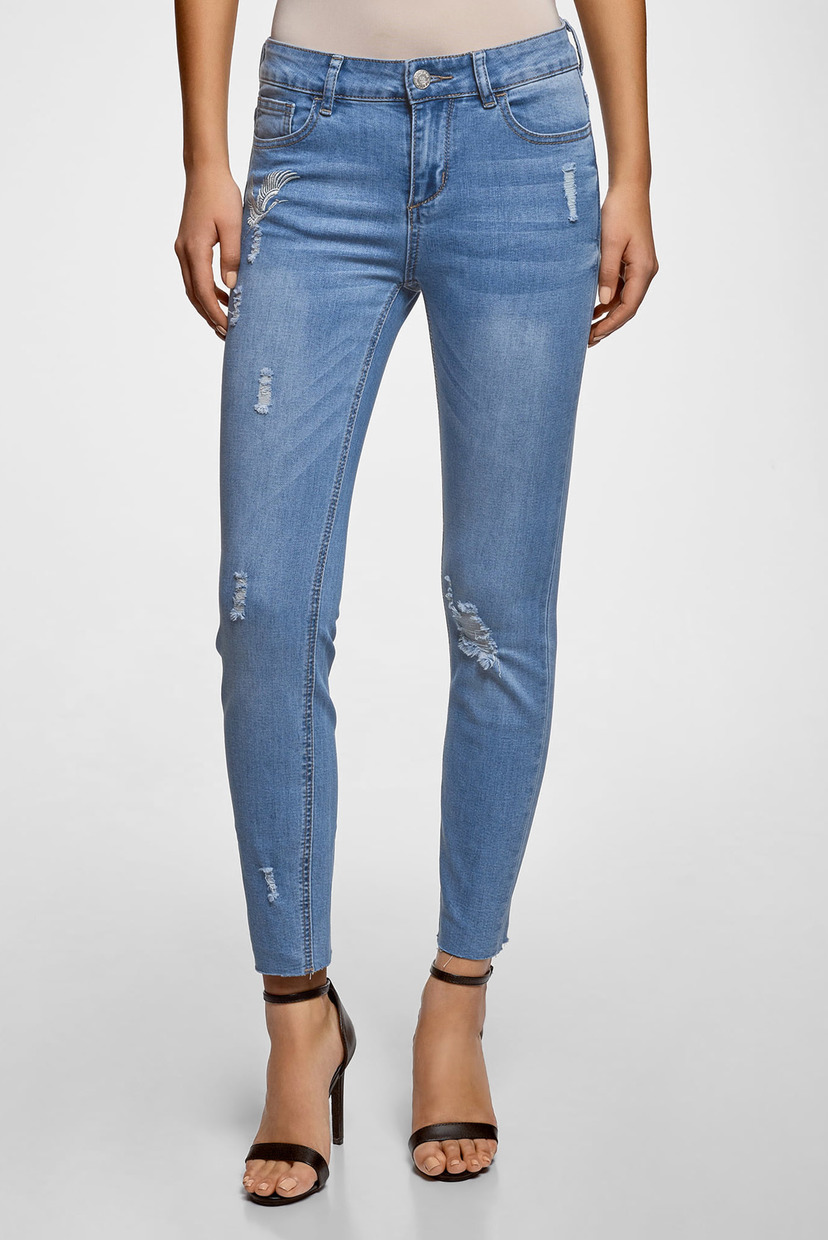 

Женские голубые джинсы Skinny Oodji 28-32 12103151-2/46734/7000W