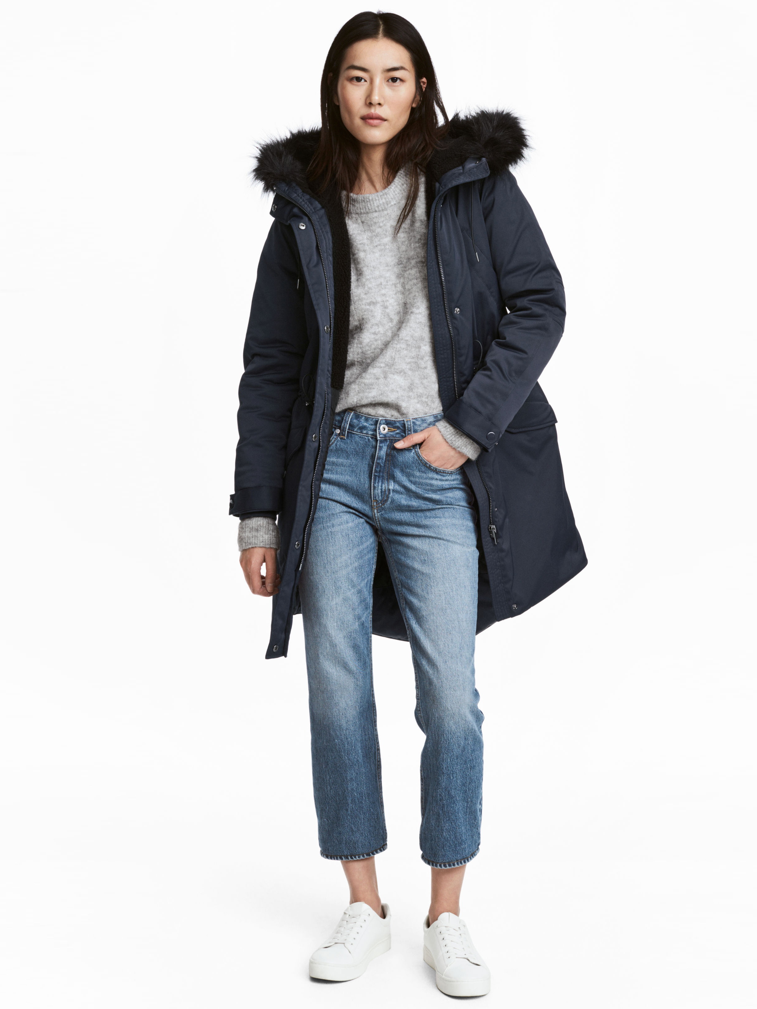 

Парка H&M 75054276 38 Темно-синяя