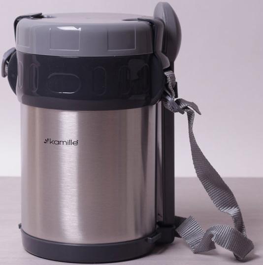 

Термос TermoPro пищевой Lunch 2 л с тремя емкостями и приборами Kamille DP43863