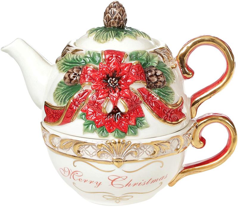 

Чайный сервиз Merry Christmas чашка 300мл и чайник 400мл Bona DP65111