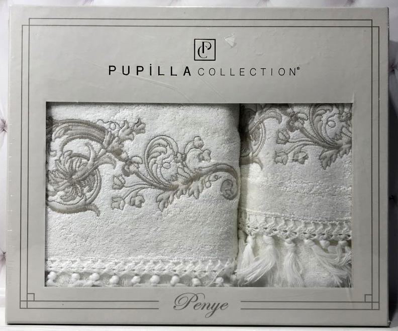 

Комплект полотенец Cappy Penye, лицевой 50х90 см и банный 70х140 см, белый Pupilla DP43587