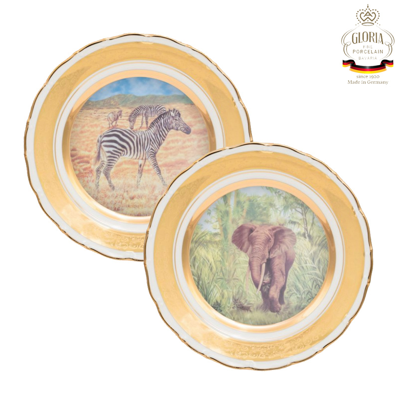 

Фарфоровые декоративные тарелки Черный континент 2 шт Gloria Porzellan T-SS33010