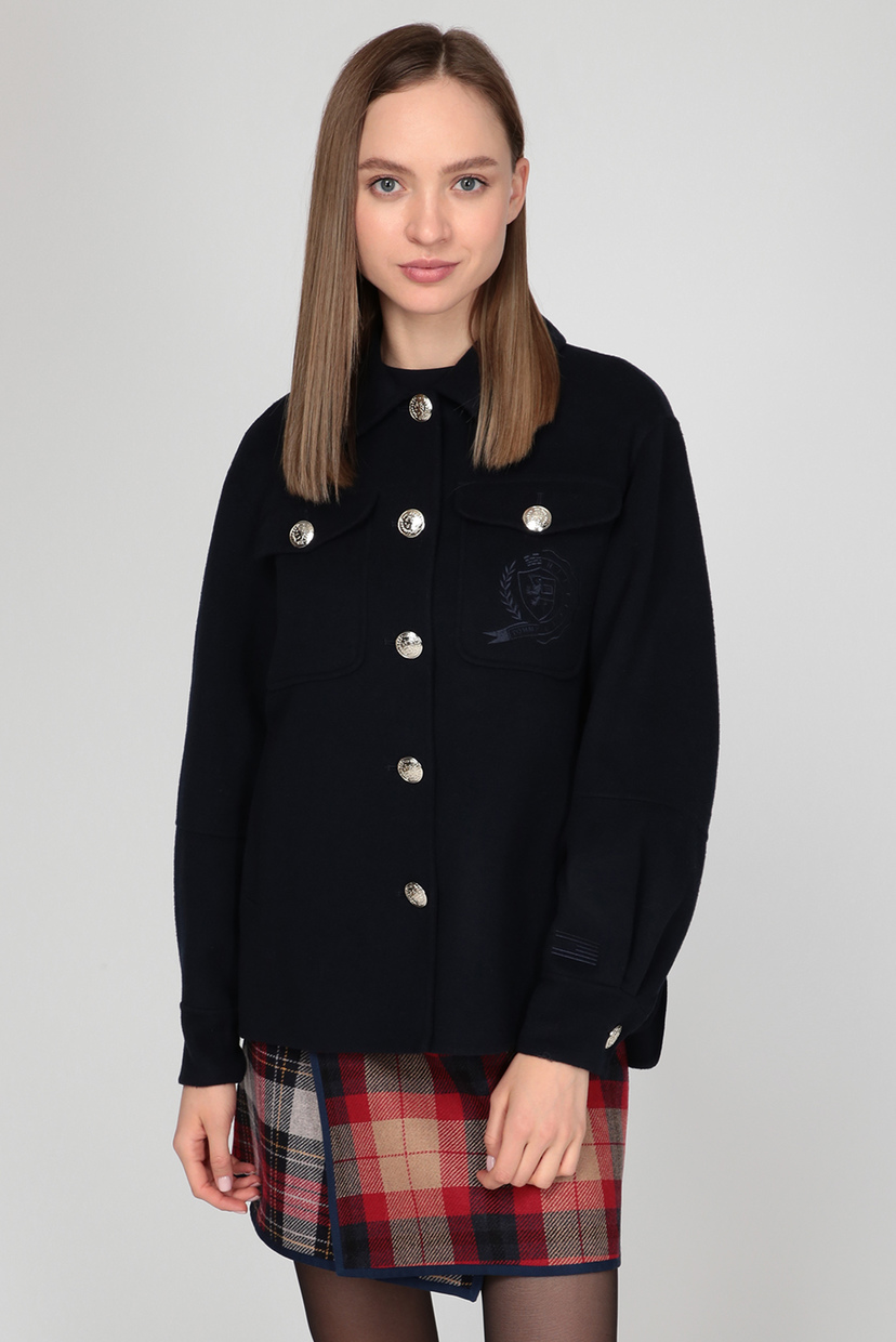 

Женское темно-синее шерстяное пальто ICON Tommy Hilfiger 38 WW0WW29385