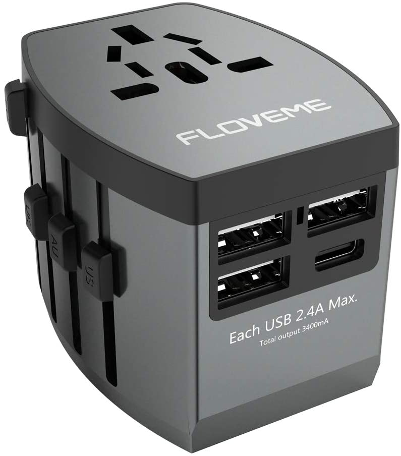 

Сетевой переходник для розеток универсальный адаптер для путешествий с USB Floveme Travel Adapter CH-168