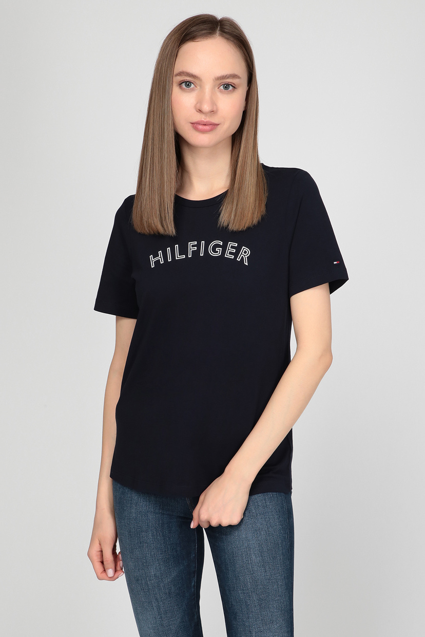 

Женская темно-синяя футболка REGULAR C-NK OUTLINE Tommy Hilfiger M WW0WW29368