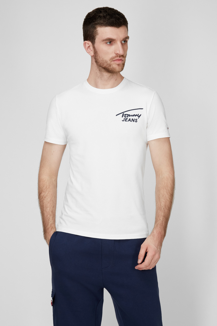 

Мужская белая футболка STRETCH CHEST LOGO Tommy Hilfiger S DM0DM08790