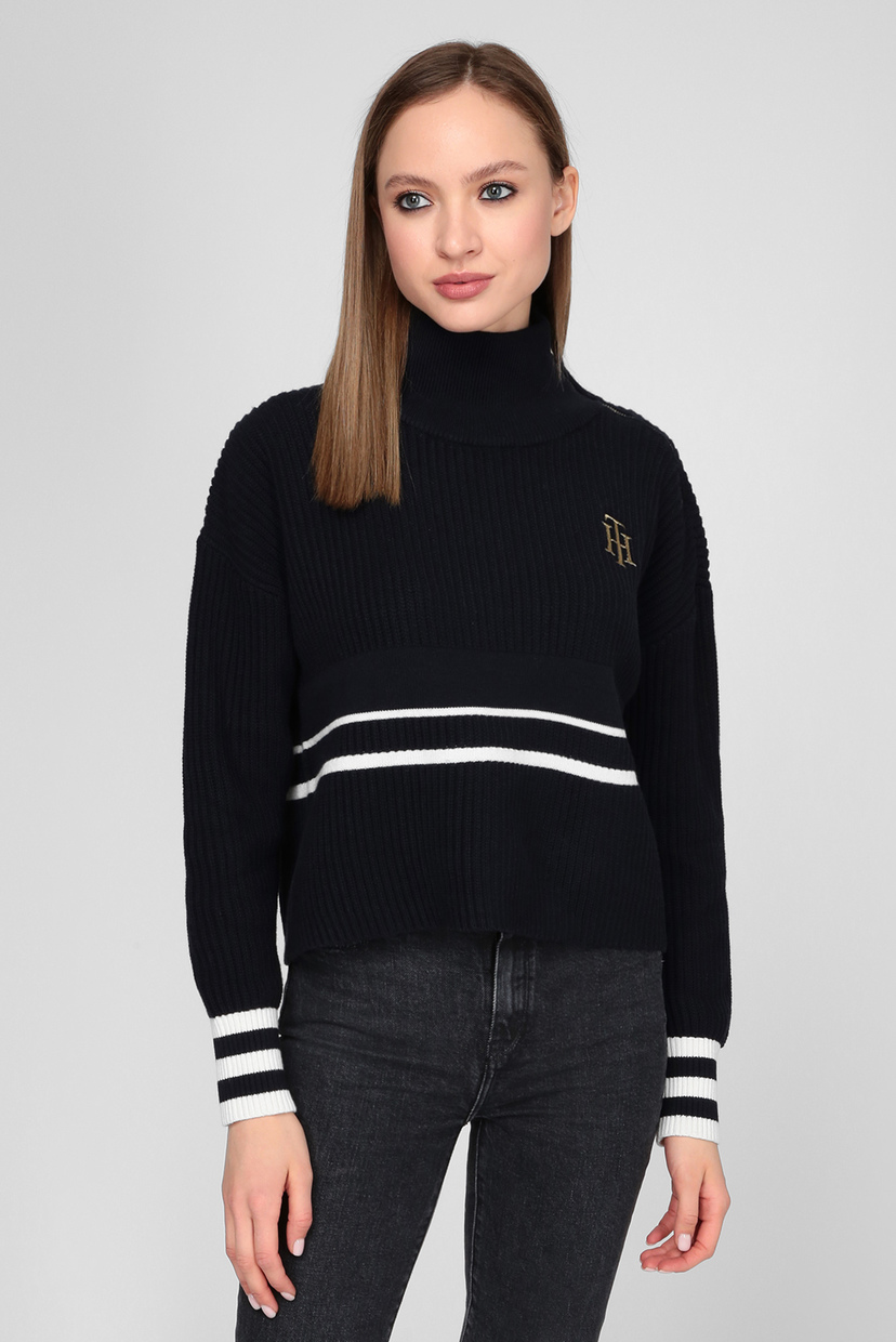 

Женский темно-синий гольф VARSITY HIGH-NK SWEATER LS Tommy Hilfiger S WW0WW29125