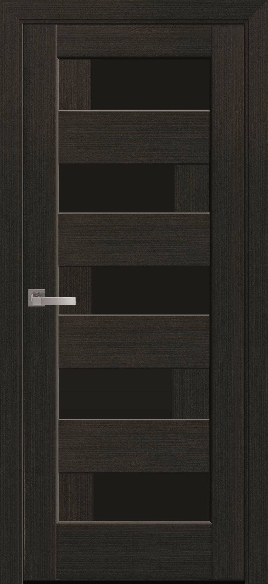 

Двери межкомнатные Новый Стиль Пиана-blk-Венге-New-1 черное стекло 600*2000