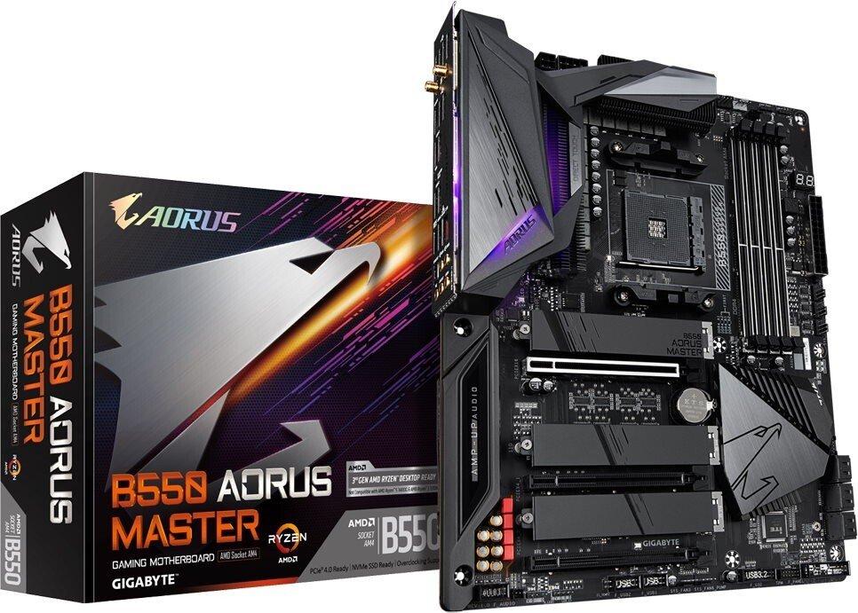 

Материнская плата GIGABYTE B550 AORUS MASTER sAM4 B550 4xDDR4 HDMI M.2 802.11ax+BT5.0 Type-C ATX (JN63B550_AORUS_MASTER)
