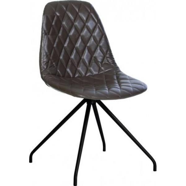 

Стул обеденный кухонный LIYA SN black каркас - металл цвет Черный, обивка - экокожа PR-02 цвет Коричневый Новый Стиль