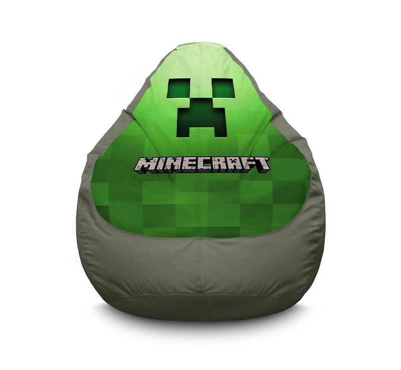 

Кресло мешок iPuff "Minecraft Creeper" Оксфорд XL (80x110 см) Серый