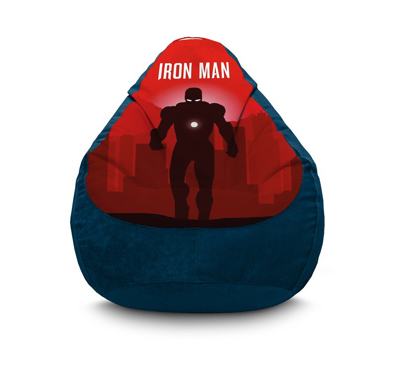

Кресло мешок iPuff "Iron Man. Silhouette" Флок XXL (90х125 см) Синий