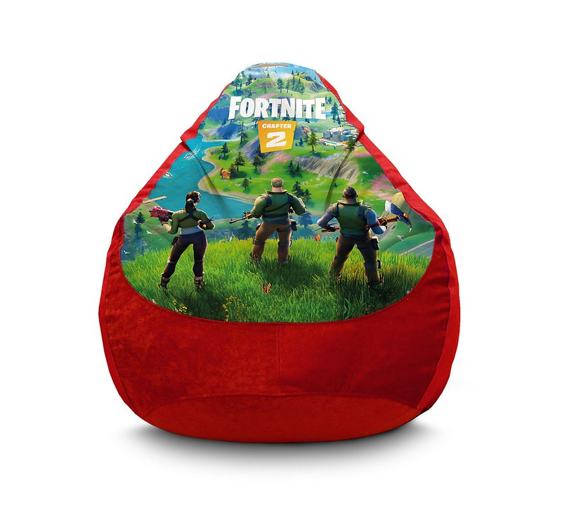 

Кресло мешок iPuff "Fortnite. Team Red" Флок XXL (90х125 см) Красный