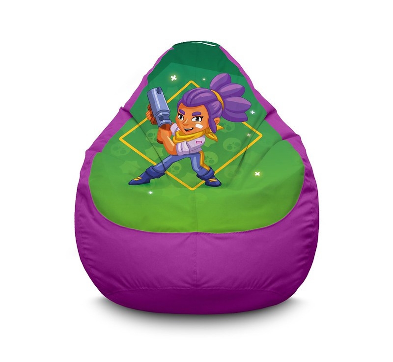 

Кресло мешок iPuff "Brawl Stars. Shelly" Оксфорд XL (80x110 см) Сиреневый