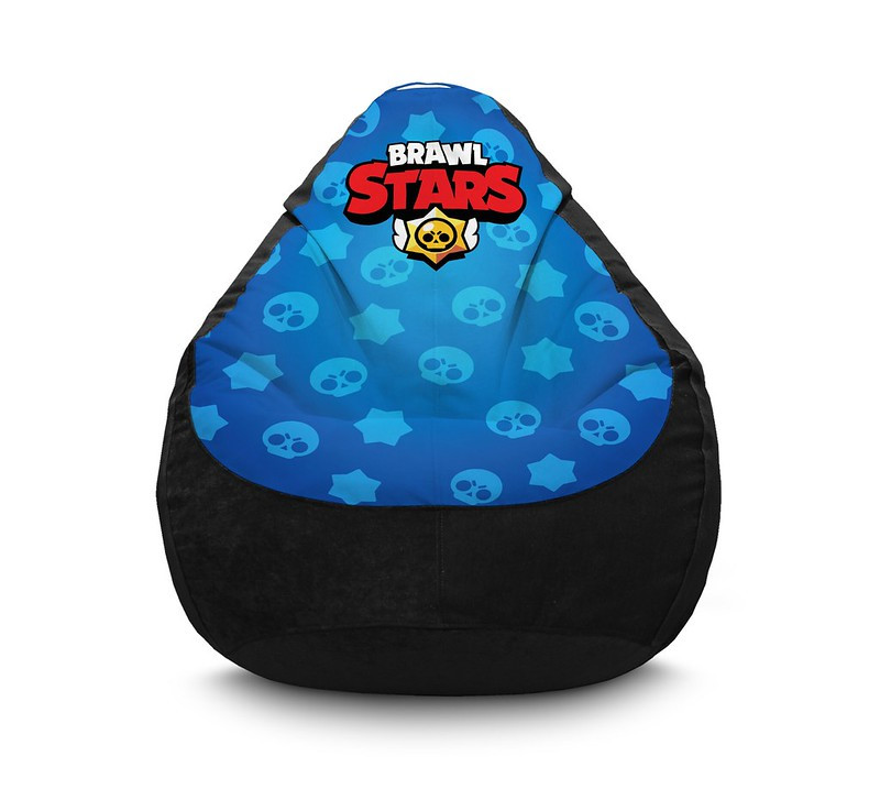 

Кресло мешок iPuff "Brawl Stars. Logo Black" Флок XXXL (100х135 см) Черный