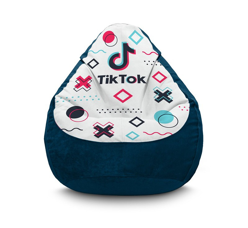 

Кресло мешок iPuff "Tik Tok. Abstract figures. Dark blue" Флок XXXL (100х135 см) Синий