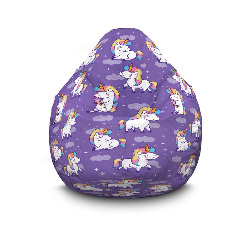 

Кресло мешок iPuff "Unicorn and ice cream" Флок XXL (90х125 см) Сиреневый
