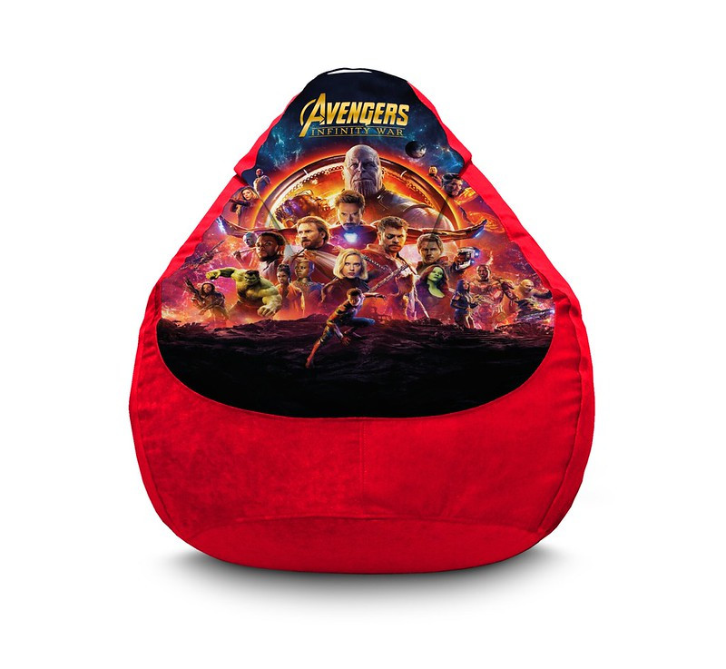 

Кресло мешок iPuff "Avengers. Infinity war. Red" Флок XXXL (100х135 см) Красный