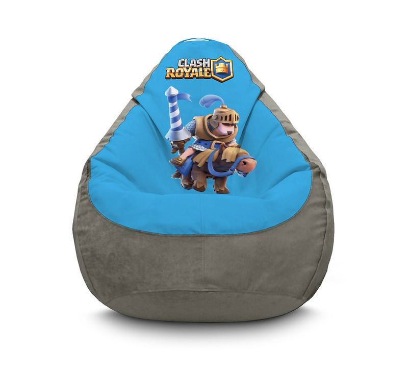 

Кресло мешок iPuff "Clash Royale. Knight and horse" Флок XL (80x110 см) Серый