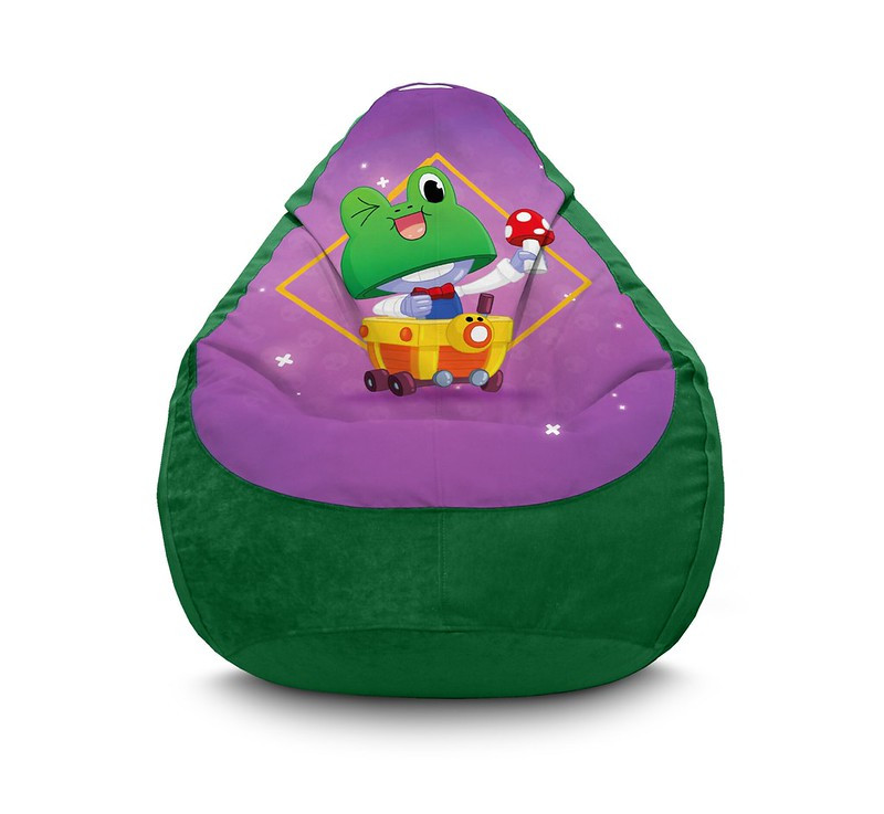 

Кресло мешок iPuff "Brawl Stars. Carl frog" Флок XXXL (100х135 см) Зелёный