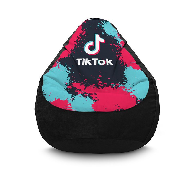 

Кресло мешок iPuff "Tik Tok. Mega splash. Black" Флок XXL (90х125 см) Черный